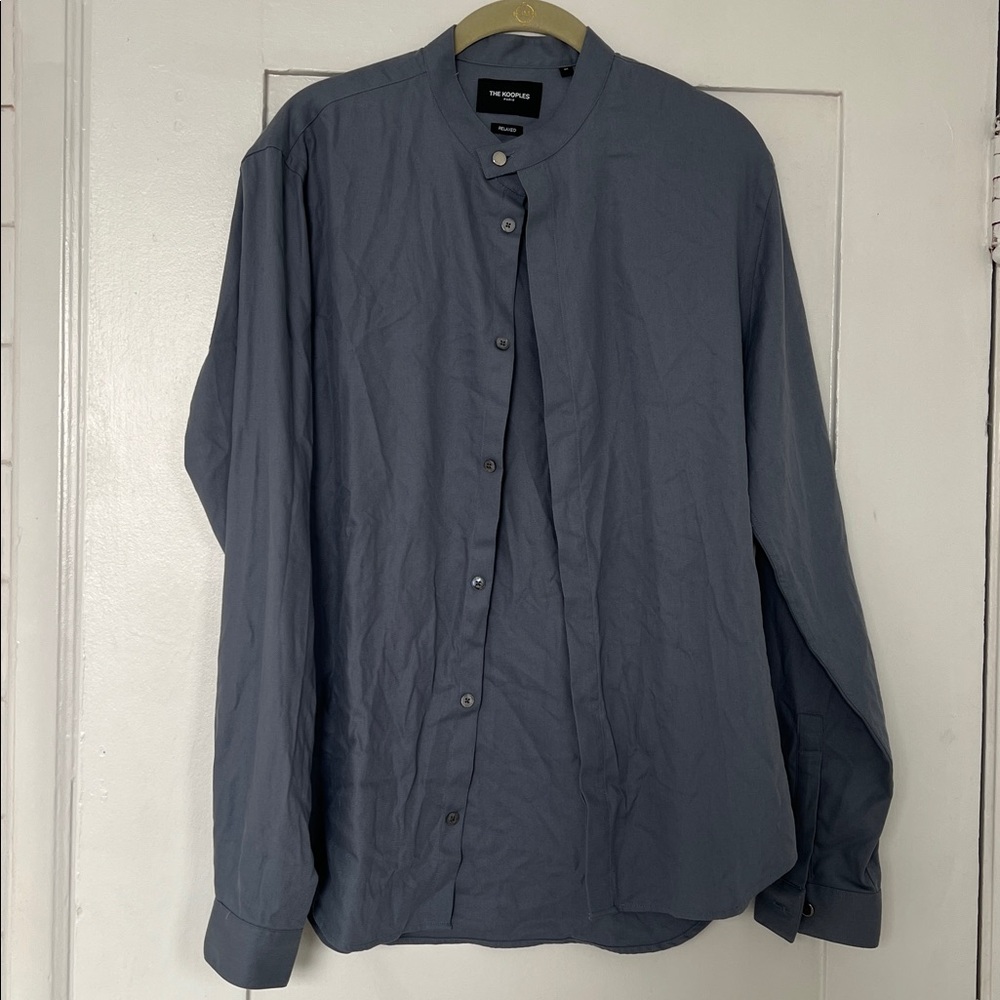 The Kooples Slate Gray Mandarin Collar Shirt